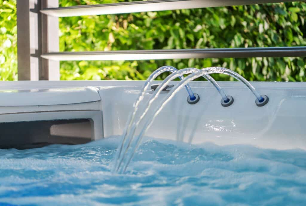 Hot Tub Jacuzzi Fountain and Skimmer Close Up