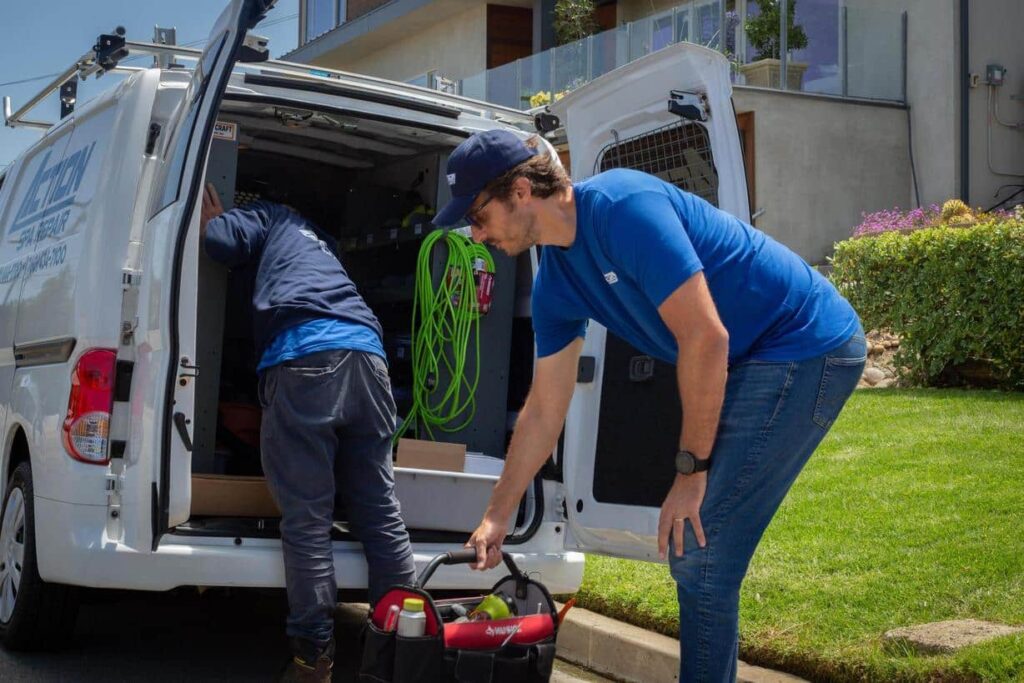 Unloading spa repair tools